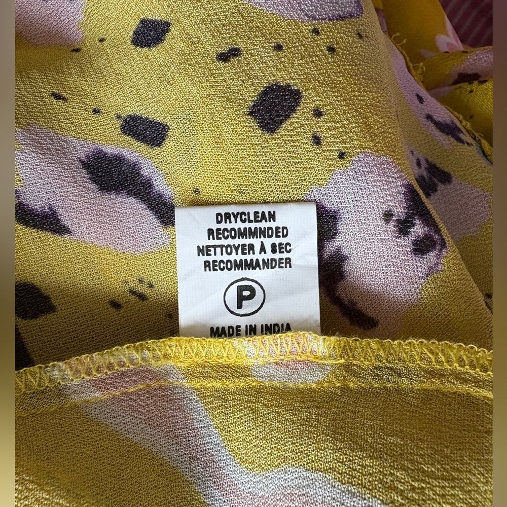 👘ANTHROPOLOGIE Floral Yellow Kimono, One Size - Picture 9 of 11